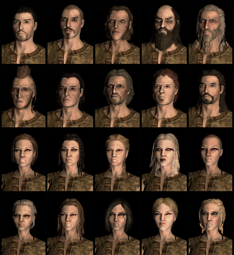 Illustration for article titled Twenty Different Faces For Each of Skyrim's Races